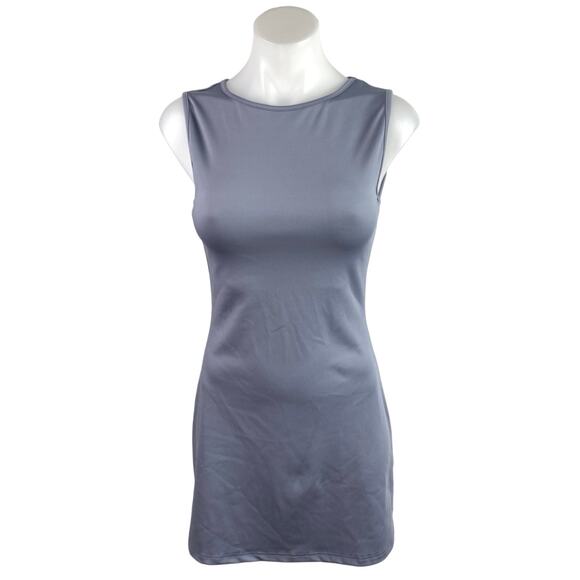 Peppermayo Women's Blue Gray Sleeveless Stretch Mini A-Line Bodycon Dress Size 4 - Picture 1 of 4